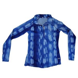 Under Armour Half Zip‎ Pullover Top Women's Long Sleeve Athletic Blue Cycling